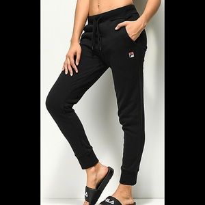 fila tonia velour flare track pants
